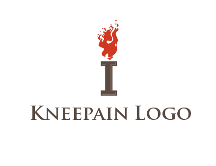 letter I with flames logos