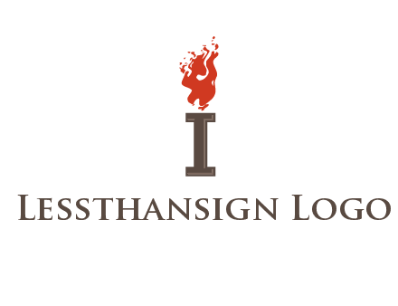 letter I with flames logos
