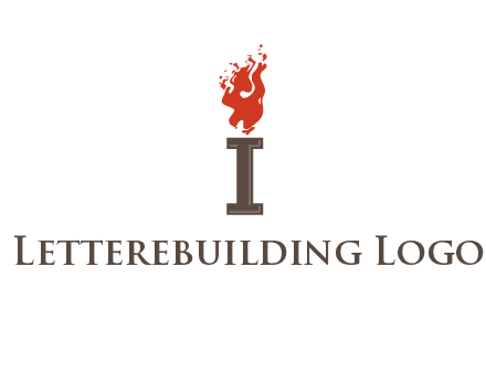 letter I with flames logos