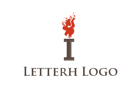 letter I with flames logos