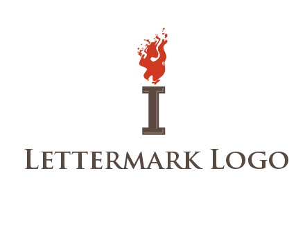 letter I with flames logos