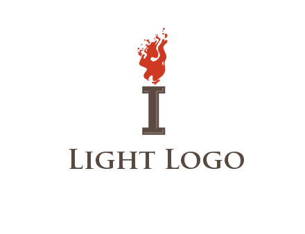 letter I with flames logos