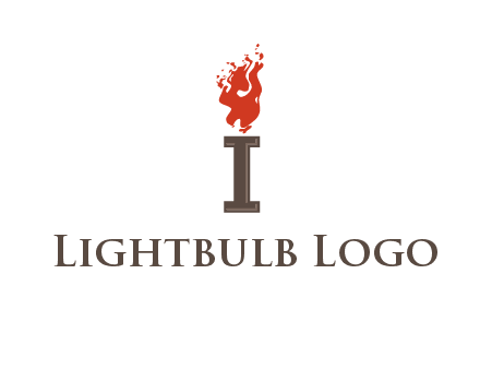 letter I with flames logos