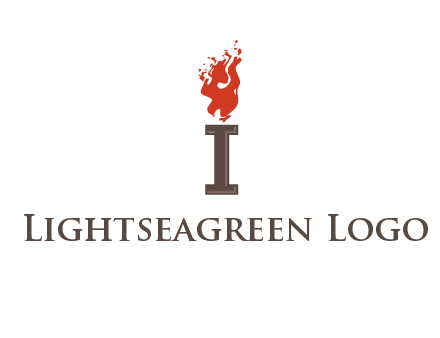 letter I with flames logos