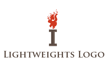 letter I with flames logos