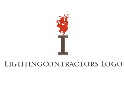 letter I with flames logos