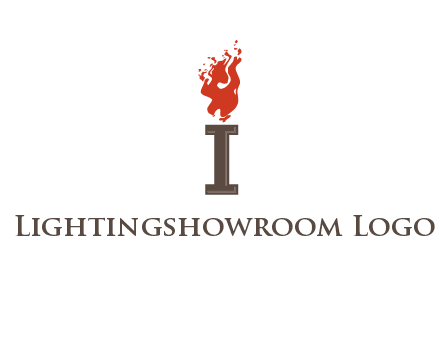 letter I with flames logos