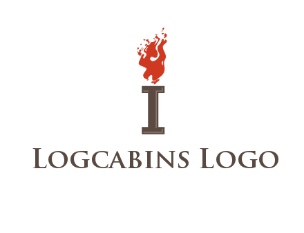 letter I with flames logos