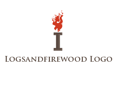 letter I with flames logos