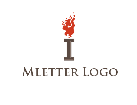 letter I with flames logos