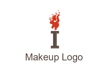 letter I with flames logos