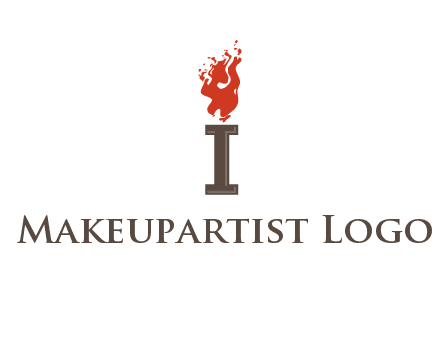 letter I with flames logos