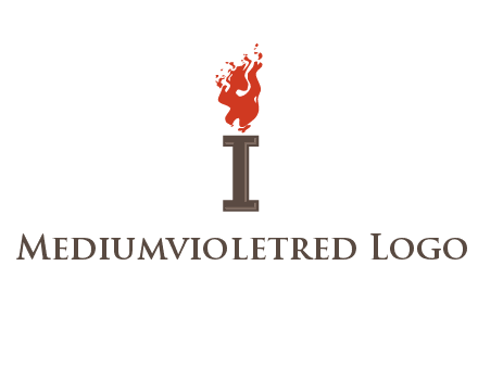 letter I with flames logos