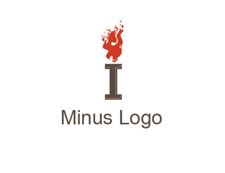 letter I with flames logos