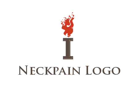 letter I with flames logos