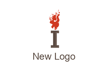 letter I with flames logos