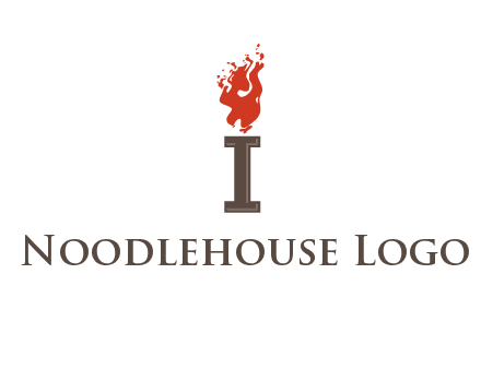 letter I with flames logos