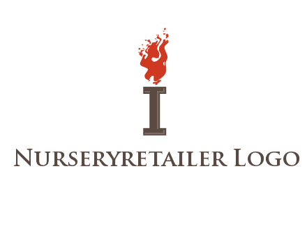 letter I with flames logos