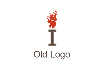 letter I with flames logos