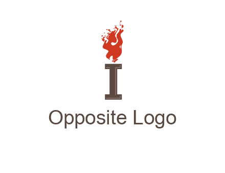 letter I with flames logos