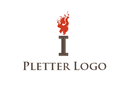 letter I with flames logos