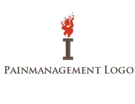 letter I with flames logos