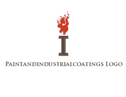 letter I with flames logos