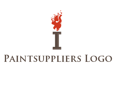 letter I with flames logos