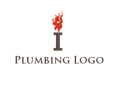 letter I with flames logos