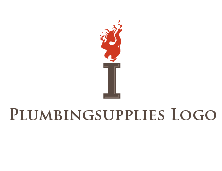 letter I with flames logos