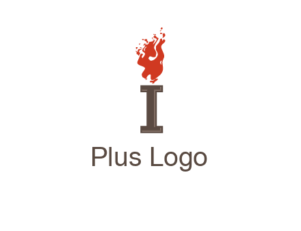 letter I with flames logos