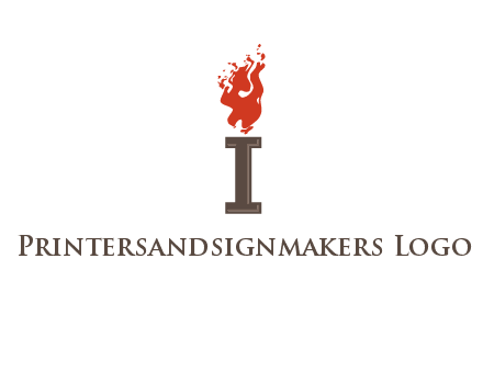 letter I with flames logos