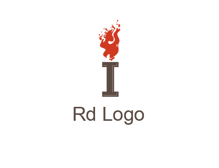 letter I with flames logos