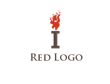 letter I with flames logos
