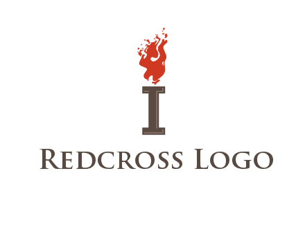 letter I with flames logos