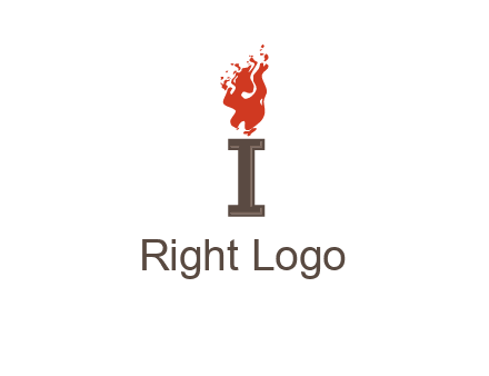 letter I with flames logos