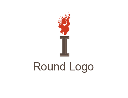 letter I with flames logos