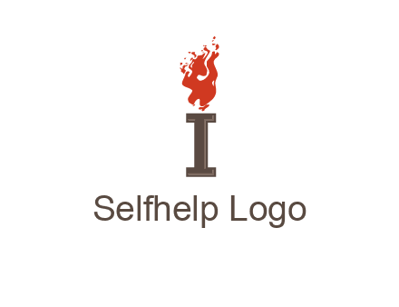 letter I with flames logos