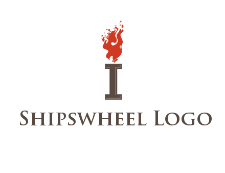 letter I with flames logos