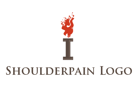 letter I with flames logos