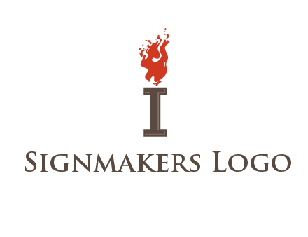 letter I with flames logos