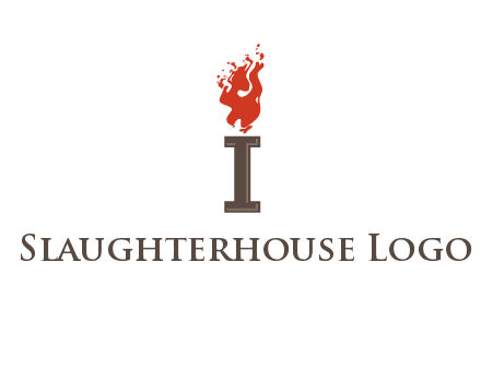 letter I with flames logos