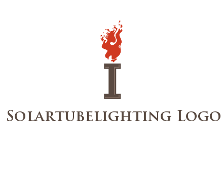 letter I with flames logos