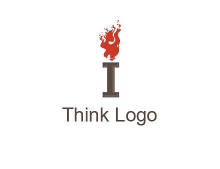 letter I with flames logos