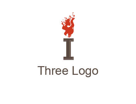 letter I with flames logos