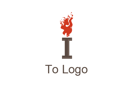 letter I with flames logos