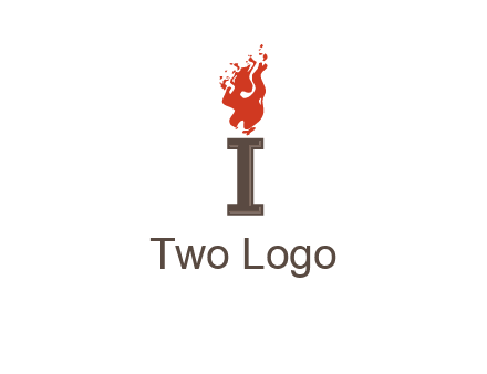 letter I with flames logos