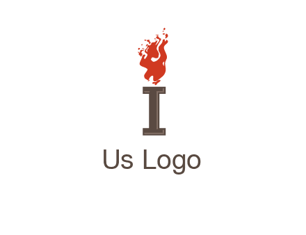 letter I with flames logos
