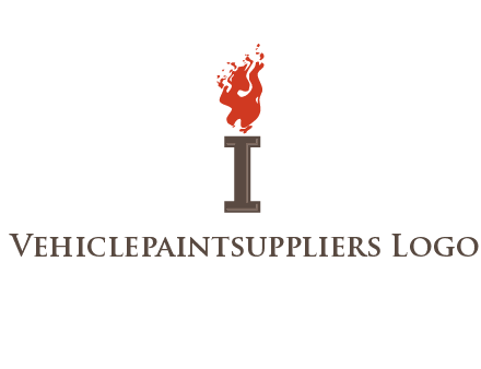 letter I with flames logos