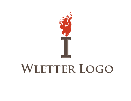 letter I with flames logos